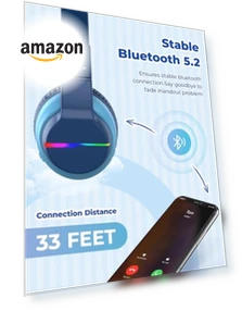 Детские Bluetooth наушники с LED подсветкой — Накладные наушники, iClever