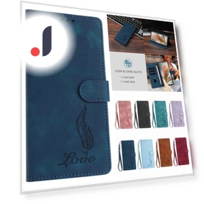 Кожаный чехол-книжка с тисненым узором Перо — Наклейки, Best Phone Cases