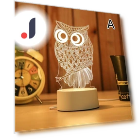 3D визуальный светодиодный ночник с USB-кабелем — Оригинальные светильники, Lansoon Electronics