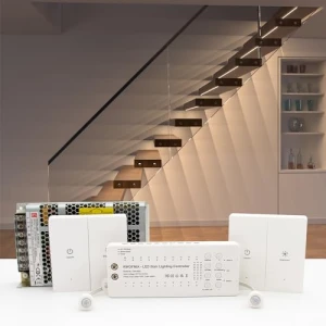 Комплект светодиодного освещения лестницы с датчиком движения и настенным выключателем, RWOFNIA