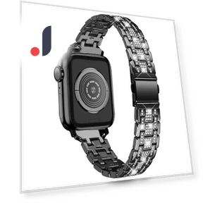 Металлический браслет с двойной застежкой и стразами для Apple Watch — Ремешки для часов, Smartwatch 2025