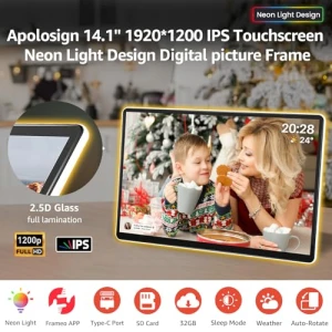 Цифровая фоторамка с неоновой подсветкой, Apolosign