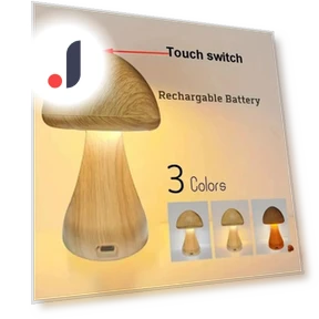 Smart Touch Control LED Деревянные грибовидные ночники — Ночники, Rainbow Rain