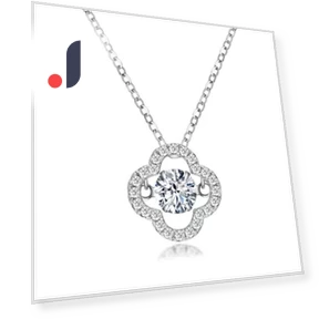 Ожерелье с четырьмя листочками клевера из муассанита — Умные украшения, JEWEL HOME