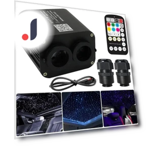 20 Вт RGBW Twinkle Double Head Car Starry Sky Music Control Car Roof Star Fiber Optical Star Ceiling kit Smart APP Fiber... — Автоэлектроника и аксессуары, Auto Accessories Home