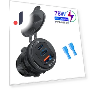 Автомобильное зарядное гнездо с PD и QC3.0 USB Type-C — Зарядные устройства, Cars Auto Home