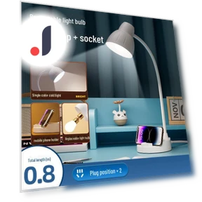 USB-настольная лампа с умной розеткой — Настольные лампы, VantaGoods