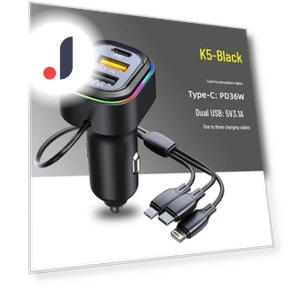 Двойное автомобильное зарядное устройство USB с PD и кабелем для быстрой зарядки — Зарядные устройства, Discount Domain