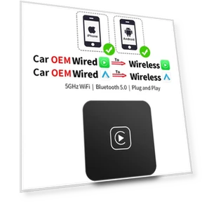 Адаптер-бокс 2 в 1 для беспроводного CarPlay и Android Auto — Автомагнитолы, Meiteai-All