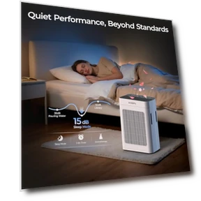 Очиститель воздуха для больших помещений с моющимся предфильтром, 3-ступенчатая HEPA система, двусторонний забор... — HEPA очистители, AMEIFU