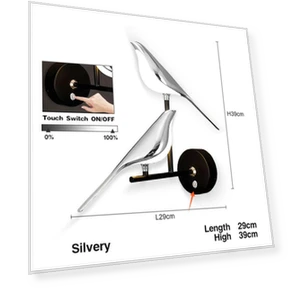 Сенсорный выключатель ВКЛ/ВЫКЛ светодиодные настенные светильники — Настенные бра, Chic Home