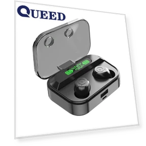 Беспроводная Bluetooth-гарнитура с двумя наушниками TWS и сенсорным дисплеем — Наушники, QUEED