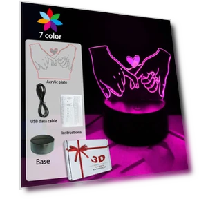 Светильник ночник в форме сердца с RGB подсветкой и сенсорным управлением — Ночники, Your Department Home