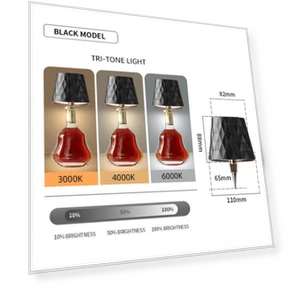 Портативная сенсорная лампа-бутылка вина — Настольные лампы, COOKING-MALL