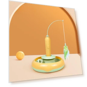 Вращающийся поворотный стол для кошек с электронной удочкой — Игрушки для питомцев, Pet family bucket