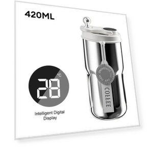 Умная термос-бутылка со светодиодным дисплеем температуры — Подогреватели напитков, The Home Vault