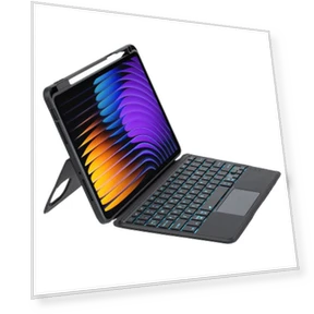 Кожаный чехол с Bluetooth-клавиатурой и магнитным сенсорным управлением — Клавиатурные чехлы, SS-Pajamas-01