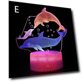 3D визуальный ночник динамический сенсорный — Оригинальные светильники, flower 01