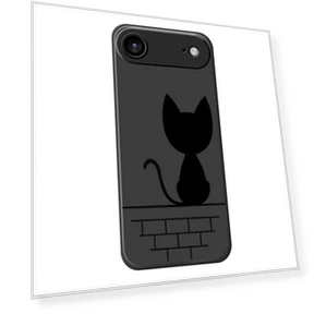 Чехол для iPhone 17 Air с рисунком 'Черный кот на стене' — Задние панели, Smartwatch 2025