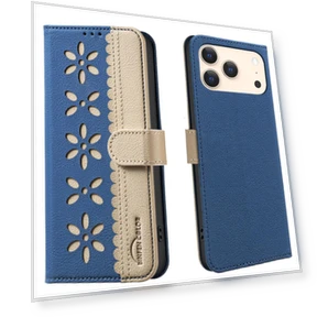 Кожаный чехол для iPhone 17 Pro с цветочным узором — Чехлы-книжки, Smartwatch 2025