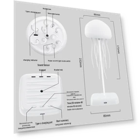 Умная лампа с градиентным цветом и звуковым управлением - Ночной светильник с динамическими щупальцами — Оригинальные светильники, the BAY