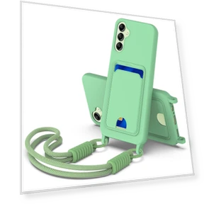 Жидкий силиконовый чехол с держателем для карт и коротким ремешком — Задние панели, Smartwatch 2025