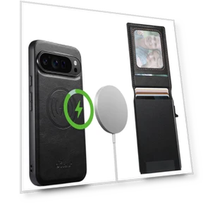 Магнитный чехол с кожаной спинкой и отделением для карт — Чехлы для умных часов, Smartwatch 2025