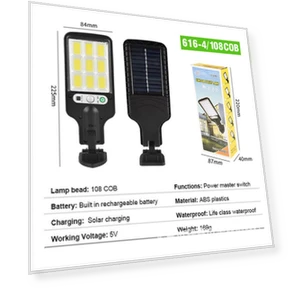 Солнечная светодиодная настенная и дворовая лампа с датчиком движения и пультом ДУ — Прожекторы и охранное освещение, Polaris star