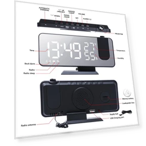 Светодиодный цифровой умный будильник — Будильники и часы, SZ-Damai