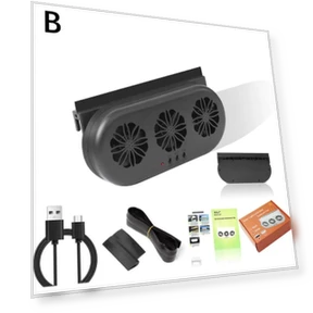 Электрический вентилятор для автомобиля на солнечной батарее/USB — Вентиляторы охлаждения, World Auto Parts
