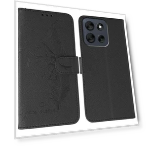 Чехол с отпечатком пера из PU кожи для Motorola Moto G56 5G — Чехлы-книжки, Smartwatch 2025