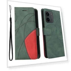 Кожаный чехол-подставка для телефона с кошельком и двухцветным дизайном — Аксессуары для телефонов, Smartwatch 2025