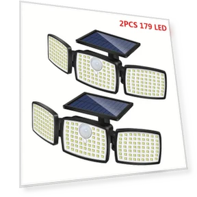 Солнечная настенная лампа с датчиком движения — Прожекторы и охранное освещение, KITCHEN-MALL