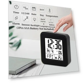Портативный мини цифровой будильник с температурой, датой, неделей, сенсорной подсветкой, функцией повтора сигнала,... — Барометры, Sole Street