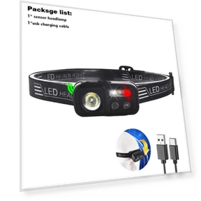 Фонарь налобный с датчиком движения и функцией Power Bank — Фонарики, Sole Street