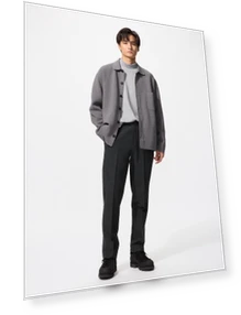 Теплые умные брюки в клетку глен, короткой длины — Пена, Uniqlo