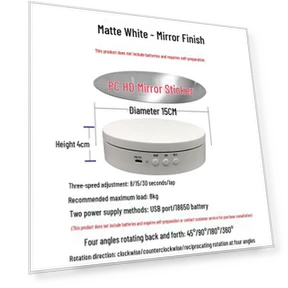 Регулируемый электрический поворотный стол с дисплеем — Полировальные пасты, HomeHarmony
