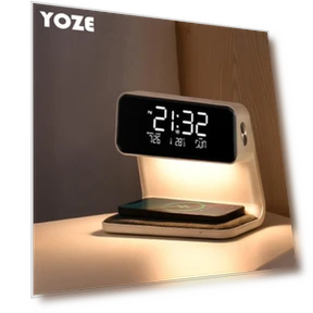 Многофункциональное беспроводное зарядное устройство с ночником, будильником и лампой — Светотерапия, HomeHarmony