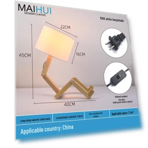 Скандинавский светодиодный прикроватный ночник из массива дерева - настольная лампа-робот — Настольные лампы, HomeHarmony