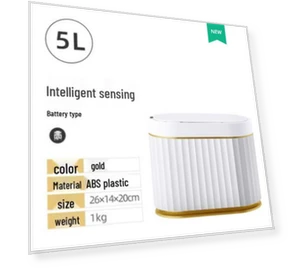 Умное мусорное ведро для ванной с автоматической крышкой — Контейнеры для гигиенических средств, HomeHarmony