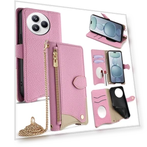 Кожаный чехол-кошелек с подставкой и цепочкой — Аксессуары для телефонов, Smartwatch 2025