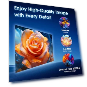 Мини-проектор с Wi-Fi и Bluetooth, встроенными приложениями, поддержкой 4K и 1080P, автоматической коррекцией... — Проекторы, Gaimoo