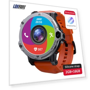 Смарт-часы с круглым сенсорным экраном, Android 4G, GPS, монитором сердечного ритма — Умные часы, LOKMAT