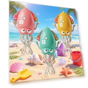 Автоматическая игрушка-робот в форме кальмара с LED-подсветкой и музыкой — Ночники, yugui