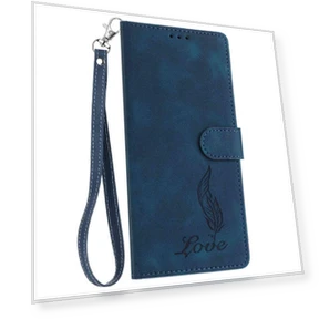 Кожаный чехол-книжка с тисненым узором Перо — Наклейки, Best Phone Cases