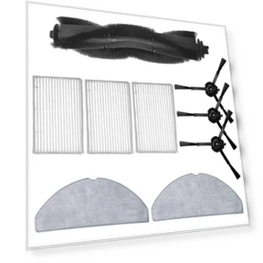 Аксессуары для робота-пылесоса: основная щетка, фильтр HEPA, боковая щетка, тряпка для мытья пола — Роботы-пылесосы, ILIFE