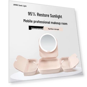 Складное умное светодиодное зеркало для макияжа — Компактные и дорожные, AMIRO