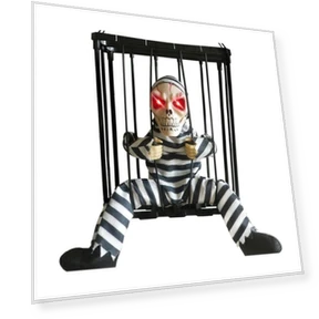 Клетка с призрачным скелетом и датчиком движения — Хэллоуин, Tortilla