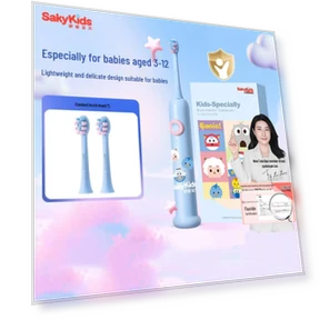Детская электрическая зубная щетка с сенсорной технологией — Электрические зубные щетки для детей, Sakykids