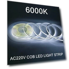 Светодиодная лента COB 220 В, гибкая, Smart IC, без драйвера, высокая яркость, линейное освещение — LED ленты, OuuZuu
